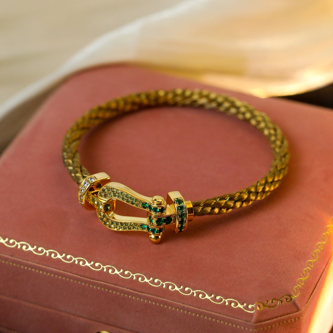 [Lunabriance]FORCE 10 GOLD GREEN DIAMOND PAVED