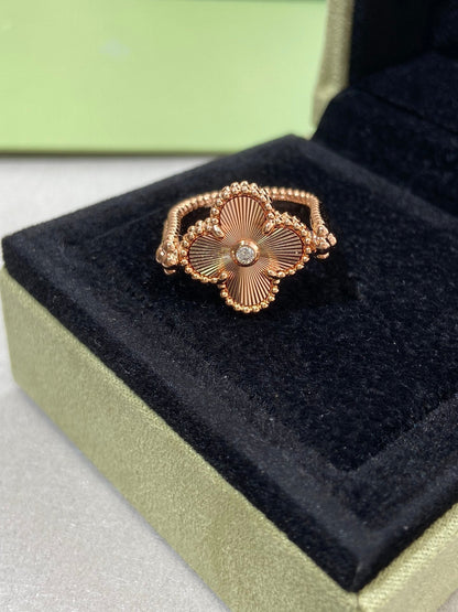 [Lunabriance]CLOVER RIVERSIBLE ROSE GOLD RING