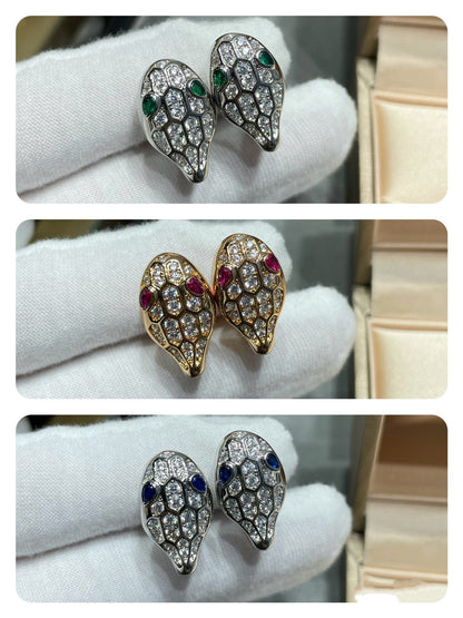 [Luna Brilliance]SERPENT DIAMOND STUD EARRINGS