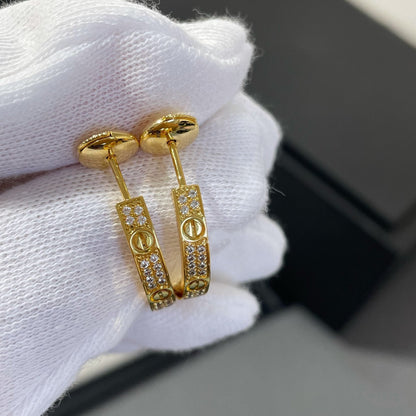 [Lunabriance]LOVE DIAMOND GOLD HOOP EARRINGS