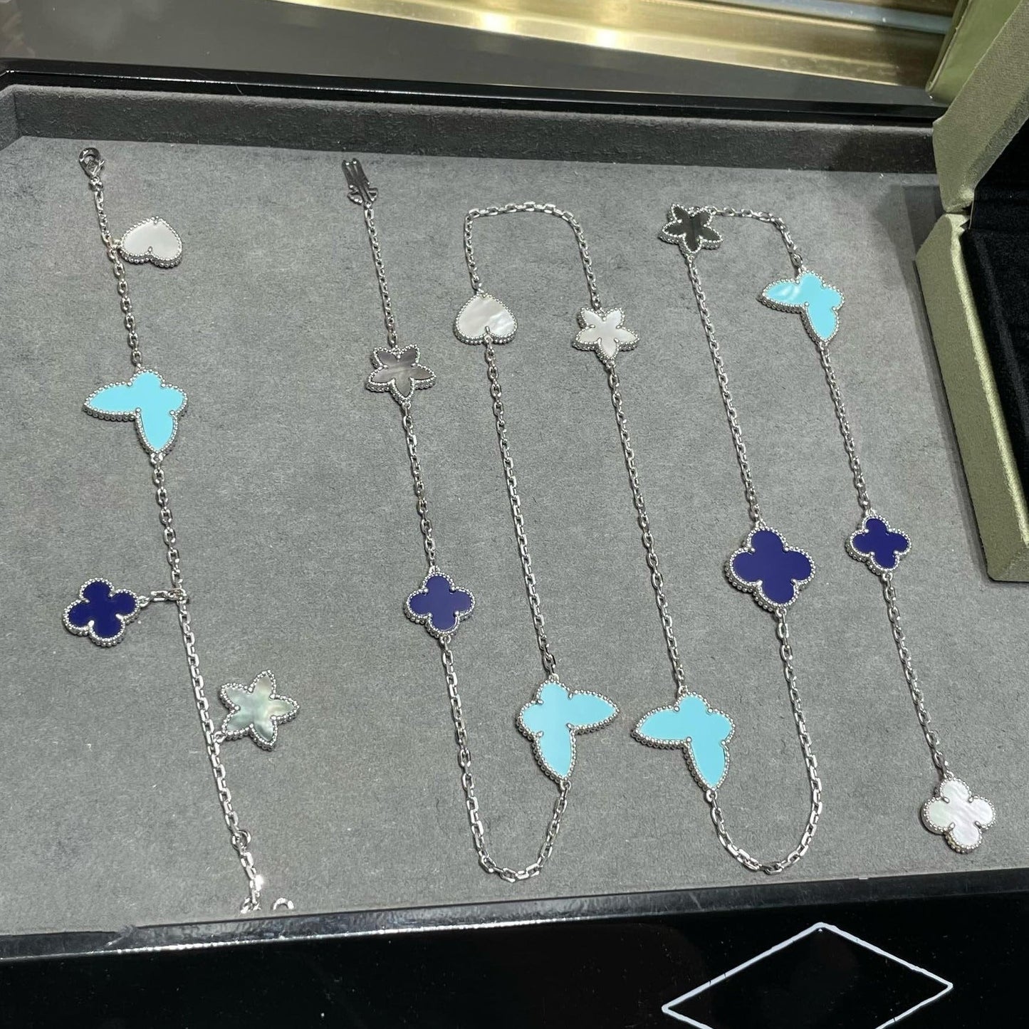 [Lunabriance]LUCKY CLOVER SILVER 11 MOTIF NECKLACE