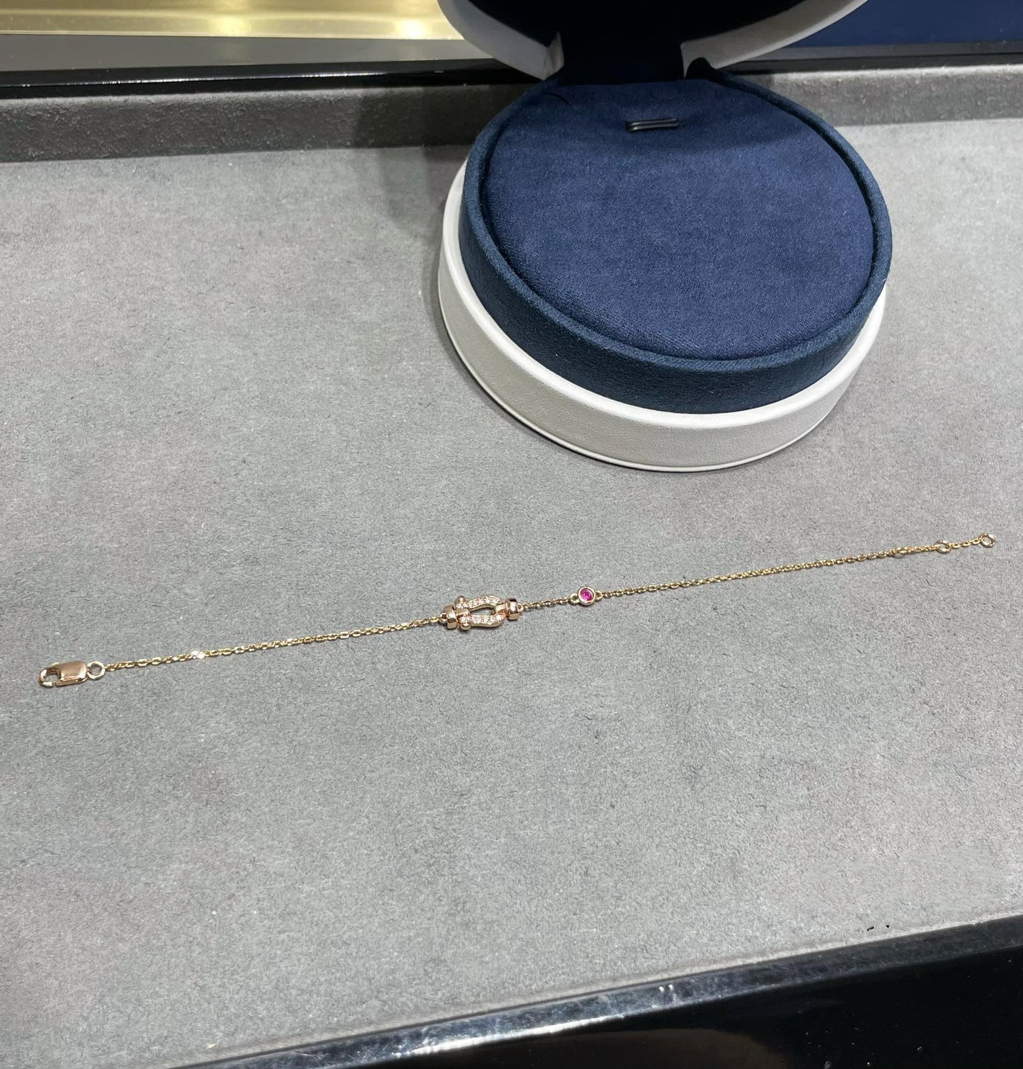 [Lunabriance]FORCE 10 DIAMOND CHAIN LINK PINK GOLD BRACELET