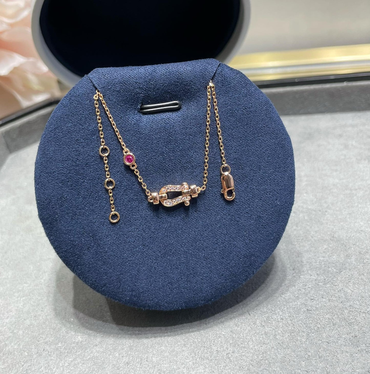 [Lunabriance]FORCE 10 DIAMOND CHAIN LINK PINK GOLD BRACELET