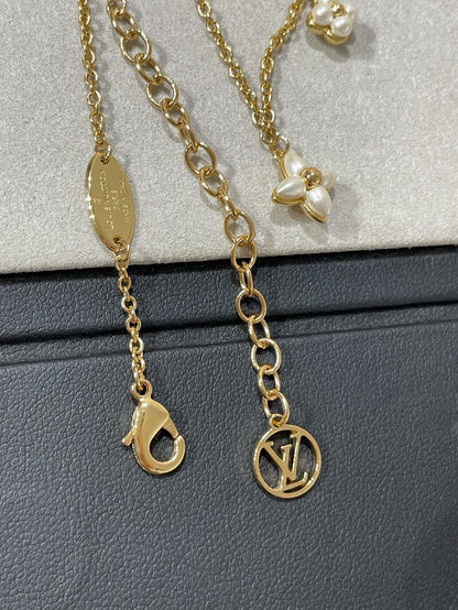 [Lunabriance]FLOWERGRAM GOLD MOP DOUBLE ROW NECKLACE