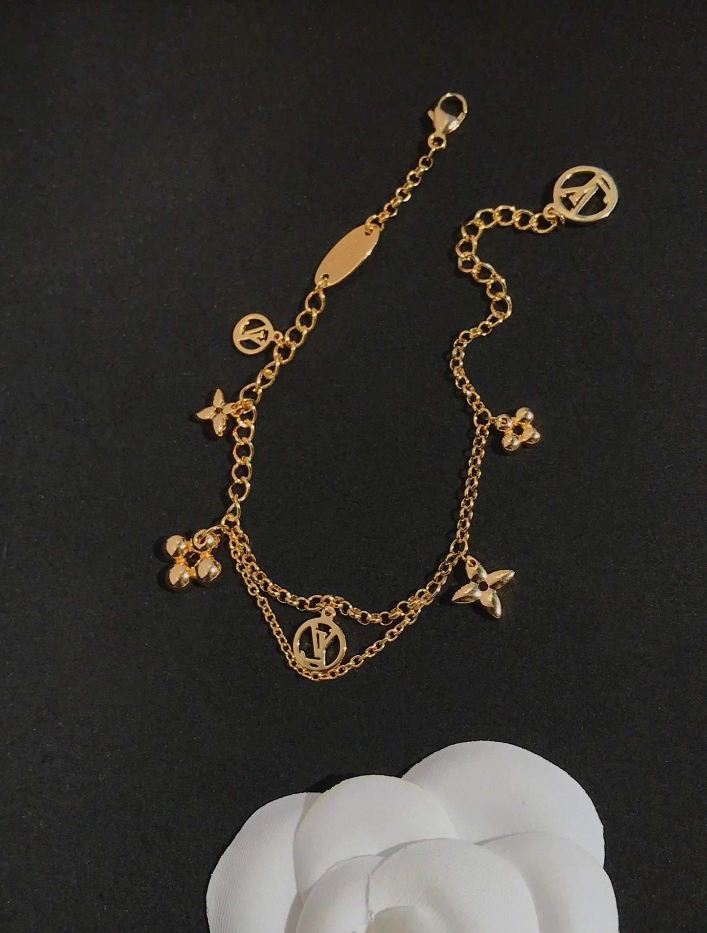 [Lunabriance]BLOOMING PINK GOLD MOP BRACELET