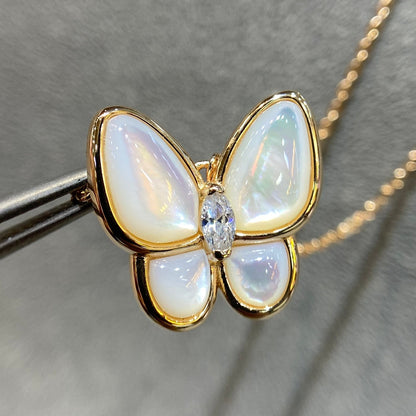 [Lunabriance]BUTTERFLY MOP DIAMOND NECKLACE