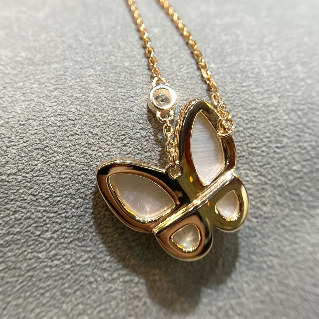 [Lunabriance]BUTTERFLY MOP DIAMOND NECKLACE