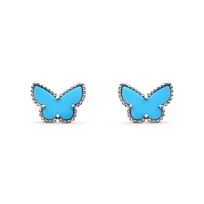 [Lunabriance]BUTTERFLY TURQUOISE EARRINGS SILVER
