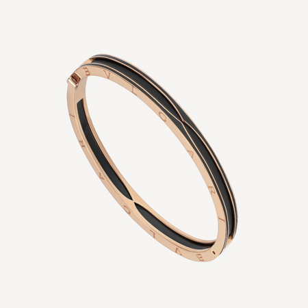 [Luna Brilliance]ZERO 1 PINK GOLD WITH MATTE BLACK CERAMIC BRACELET
