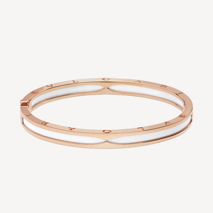 [Luna Brilliance]ZERO 1 PINK GOLD WITH WHITE CERAMIC BRACELET