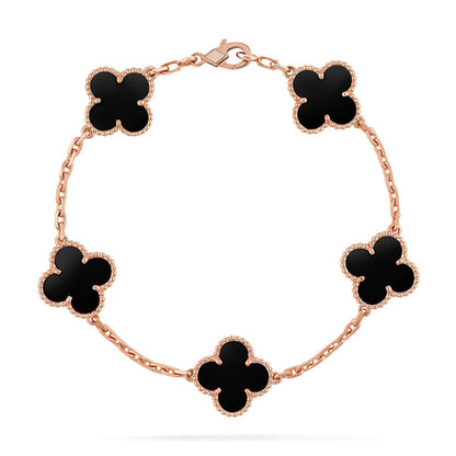 [Luna Brilliance] CLOVER 5 MOTIF ONYXS BRACELET COLLECTION
