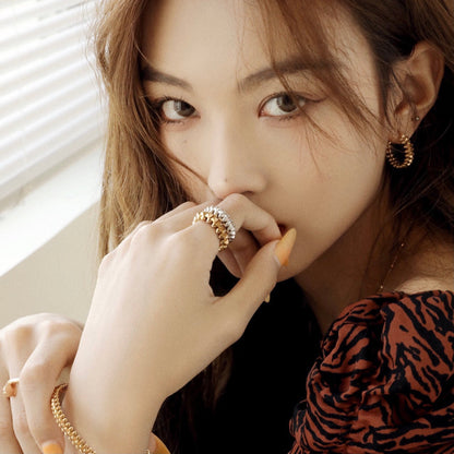 [Lunabriance]CLASH SMALL HOOP EARRINGS