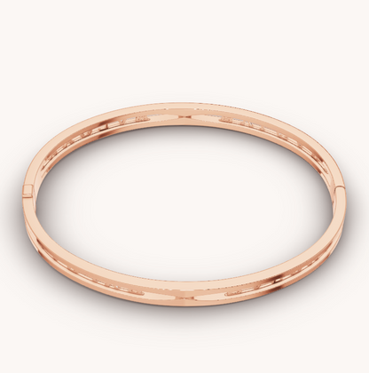 [Luna Brilliance]ZERO 1 SPIRAL LOGO PINK GOLD BRACELET