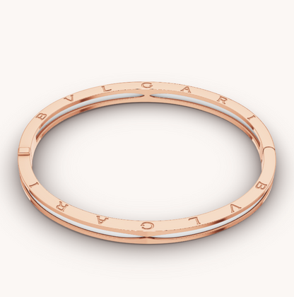 [Luna Brilliance]ZERO 1 PINK GOLD WITH WHITE CERAMIC BRACELET