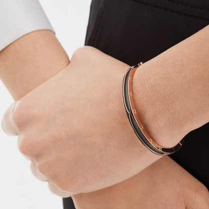 [Luna Brilliance]ZERO 1 PINK GOLD WITH MATTE BLACK CERAMIC BRACELET