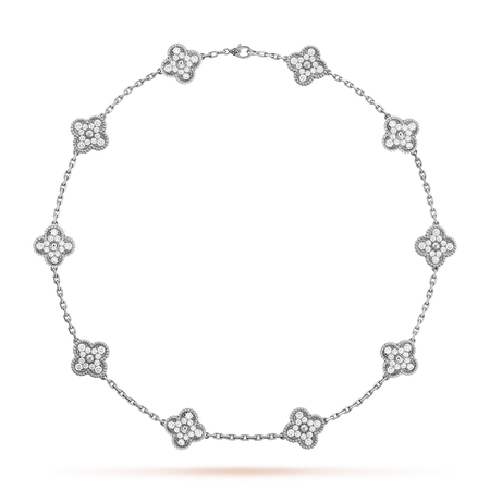 [Luna Brilliance]CLOVER 10 MOTIFS DIAMOND NECKLACE