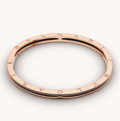 [Luna Brilliance]ZERO 1 PINK GOLD WITH MATTE BLACK CERAMIC BRACELET