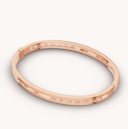 [Luna Brilliance]ZERO 1 SPIRAL LOGO PINK GOLD BRACELET