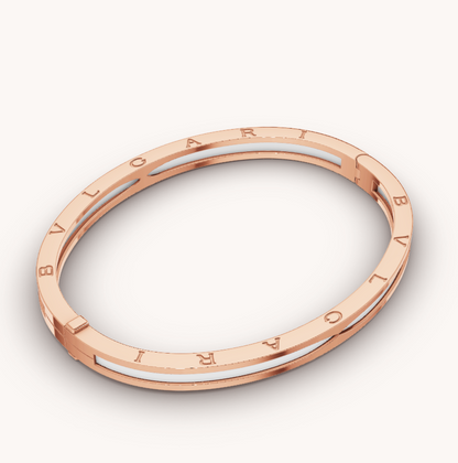 [Luna Brilliance]ZERO 1 PINK GOLD WITH WHITE CERAMIC BRACELET