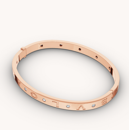 [Luna Brilliance]ZERO 1 PINK GOLD 12 DIAMONDS BRACELET