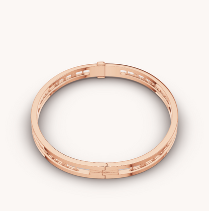 [Luna Brilliance]ZERO 1 SPIRAL LOGO PINK GOLD BRACELET