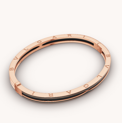 [Luna Brilliance]ZERO 1 PINK GOLD WITH MATTE BLACK CERAMIC BRACELET