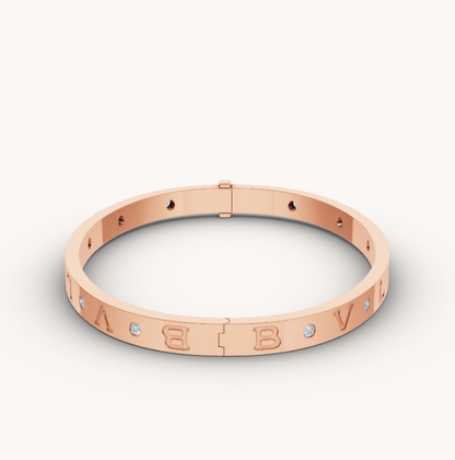 [Luna Brilliance]ZERO 1 PINK GOLD 12 DIAMONDS BRACELET