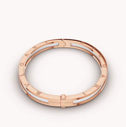 [Luna Brilliance]ZERO 1 PINK GOLD WITH WHITE CERAMIC BRACELET