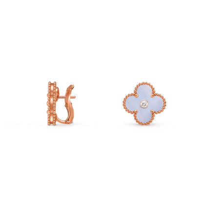 [Luna Brilliance]CLOVER 15MM MOP DIAMOND EARRINGS COLLECTION