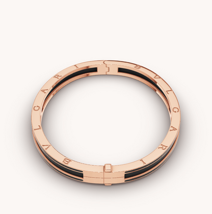 [Luna Brilliance]ZERO 1 PINK GOLD WITH MATTE BLACK CERAMIC BRACELET