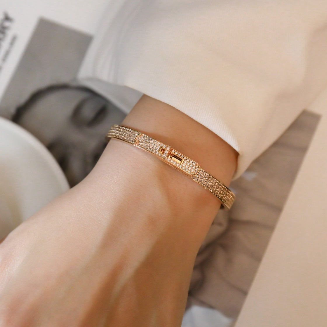 [Lunabriance]KELLY BRACELET DIAMOND PAVED