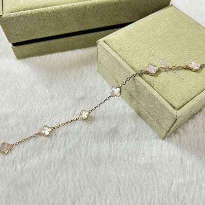 [Luna Brilliance]CLOVER 6 MOTIF WHITE MOP BRACELET