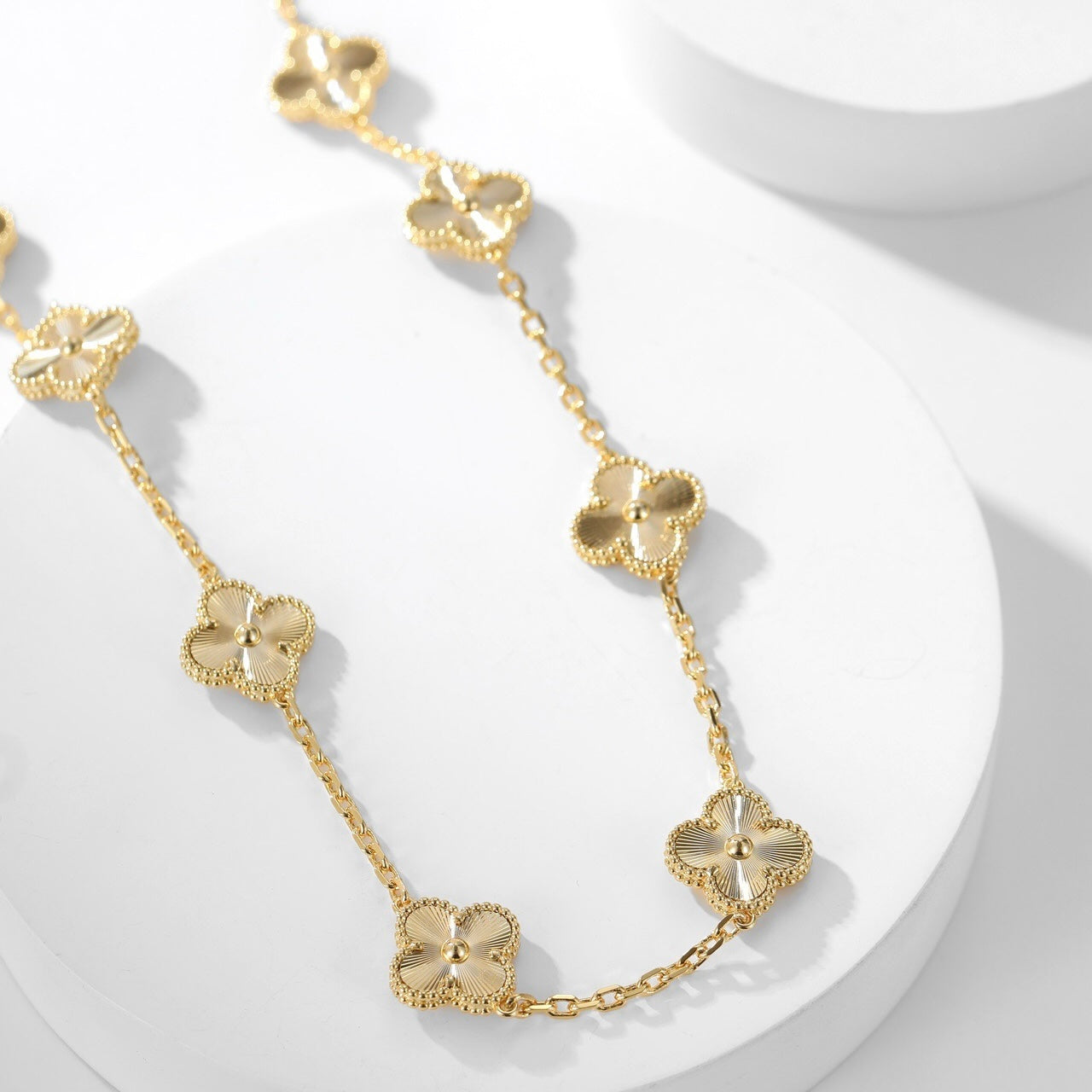 [Lunabriance]CLOVER 10 MOTIFS LASER NECKLACE