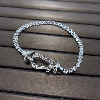 [Lunabriance]FORCE  LARGE HORSESHOE FULL DIAMOND TENNIS BRACELET