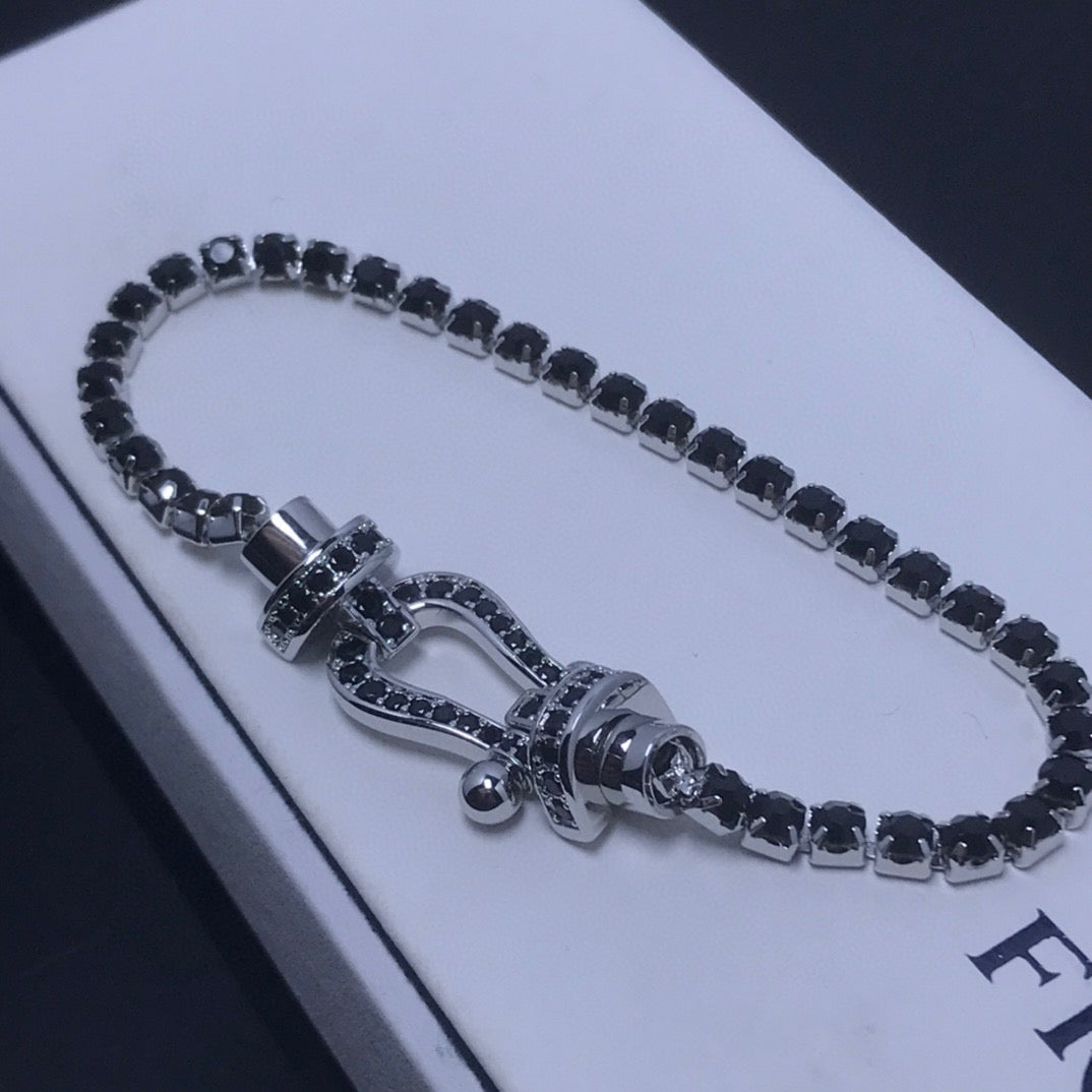 [Lunabriance]FORCE  LARGE HORSESHOE FULL DIAMOND TENNIS BRACELET