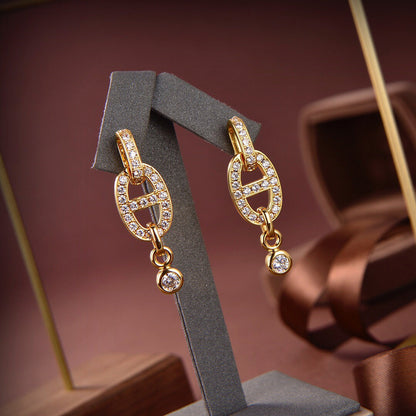 [Lunabriance]HM CHAINE DIAMOND EARRINGS