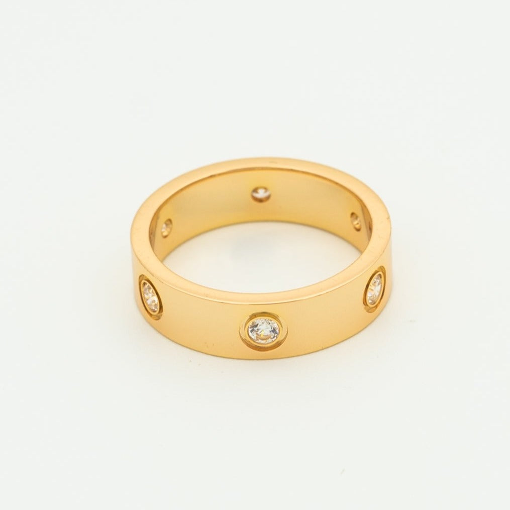 [Lunabriance]LOVE RING 5.5MM 6 DIAMONDS PINK GOLD