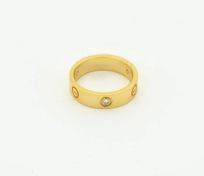 [Lunabriance]LOVE RING 4MM 1 DIAMOND GOLD