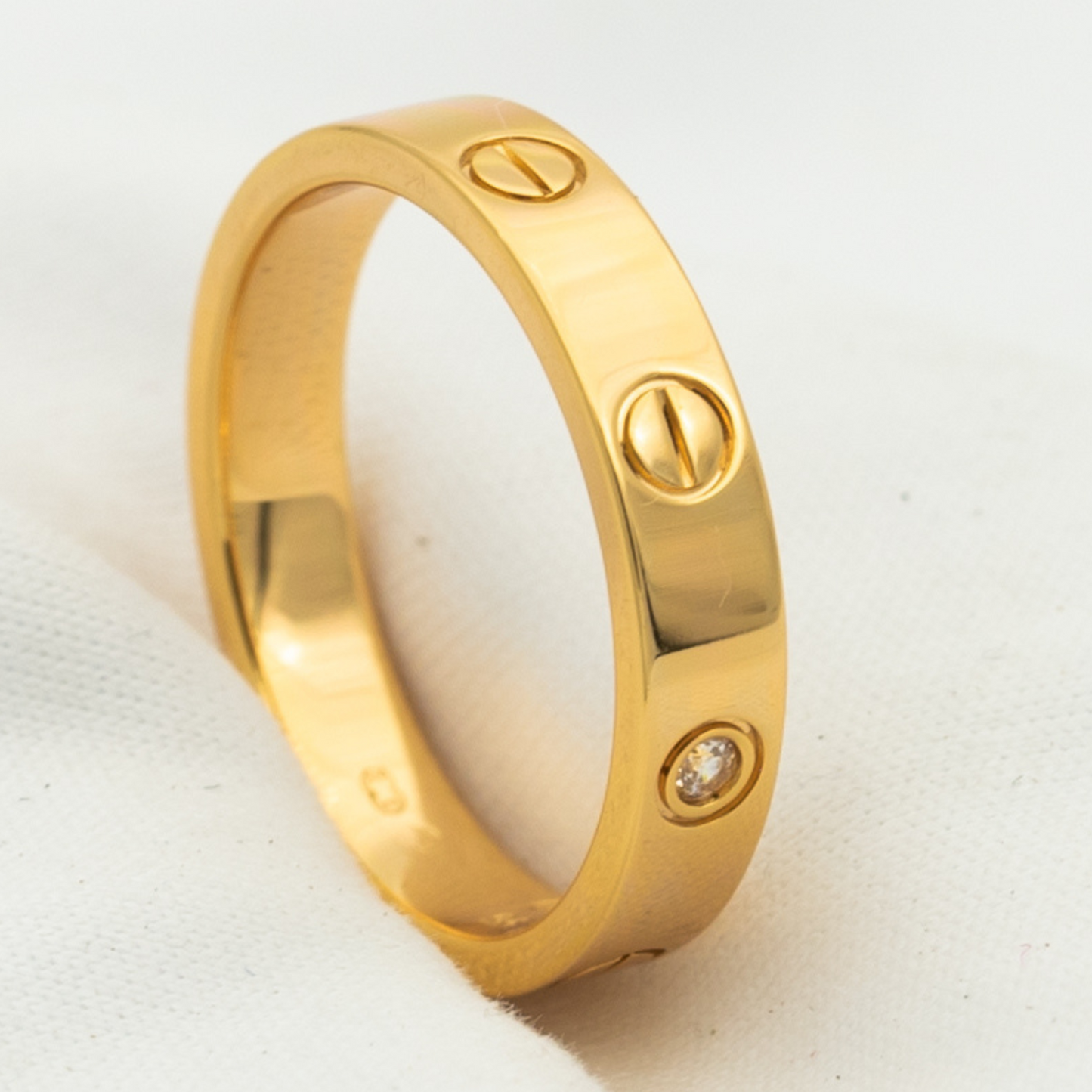 [Lunabriance]LOVE RING 4MM 1 DIAMOND PINK GOLD