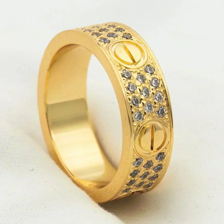 [Luna Brilliance]LOVE RING 5.5MM DIAMONDS PAVED