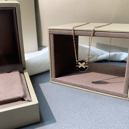 [Lunabriance]JEUX DE PINK GOLD DIAMOND NECKLACE