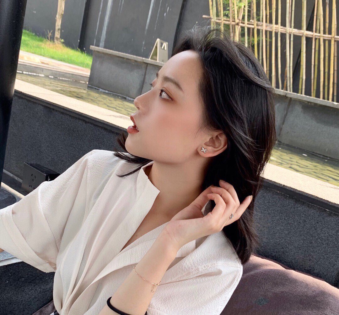 [Lunabriance]JEUX DE WHITE MOP ROSE GOLD DIAMOND EARRINGS