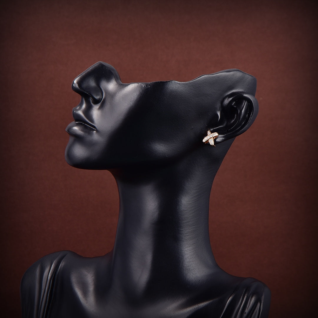 [Lunabriance]JEUX DE GOLD DIAMOND EARRINGS