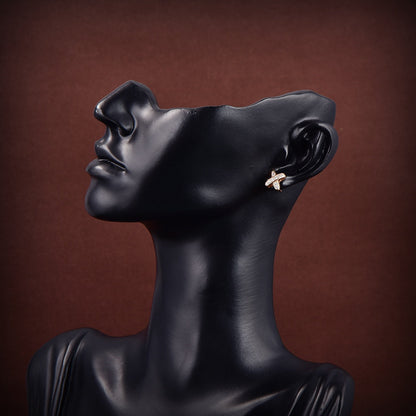 [Lunabriance]JEUX DE GOLD DIAMOND EARRINGS