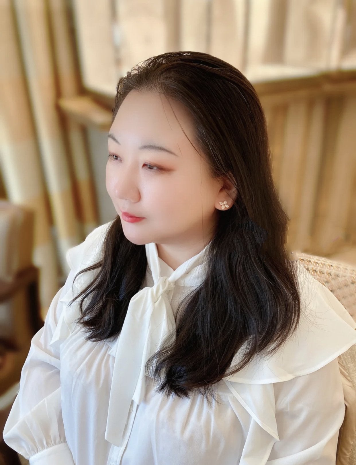 [Lunabriance]STAR BLOSSOM STUD EARRINGS PINK GOLD DIAMONDS