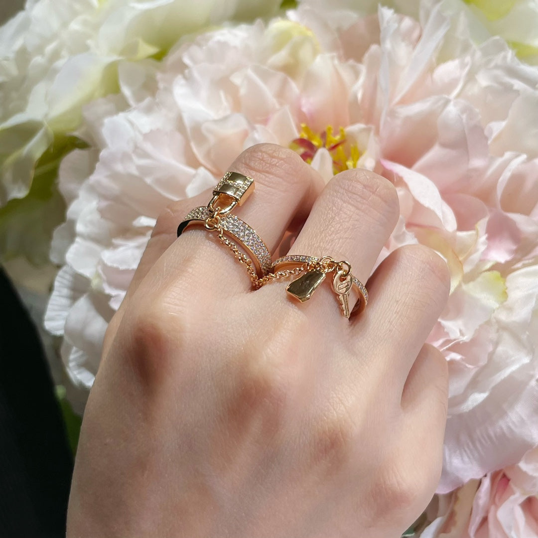 [Lunabriance]HM KELLY CLOCHETTE DOUBLE RING IN  WITH DIAMONDS
