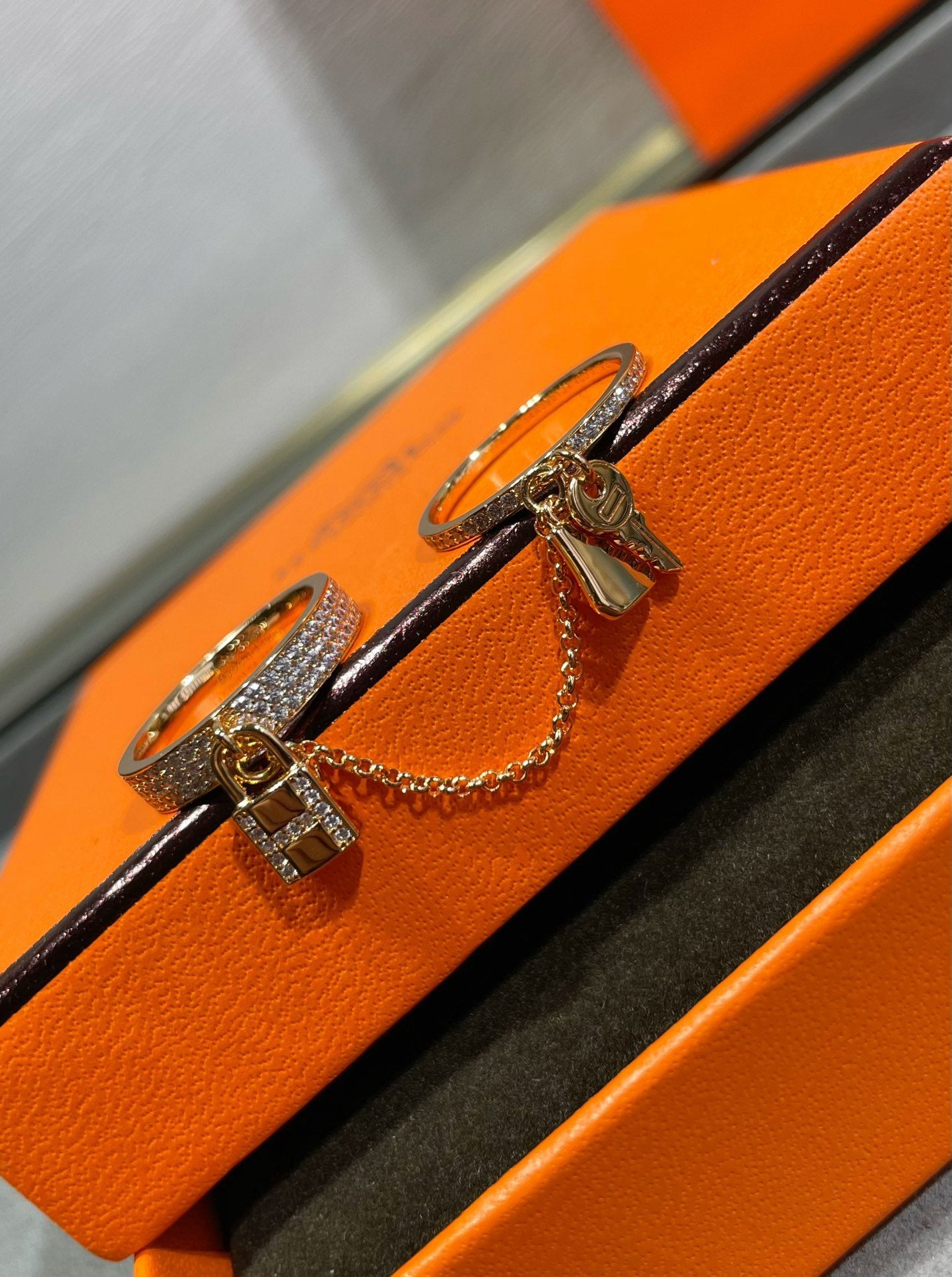 [Lunabriance]HM KELLY CLOCHETTE DOUBLE RING IN  WITH DIAMONDS