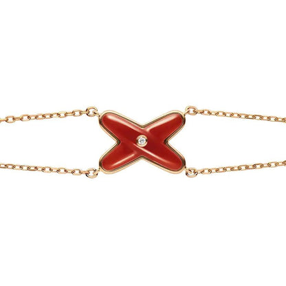 [Lunabriance]JEUX BRACELET CARNELIAN PINK GOLD 1 DIAMOND