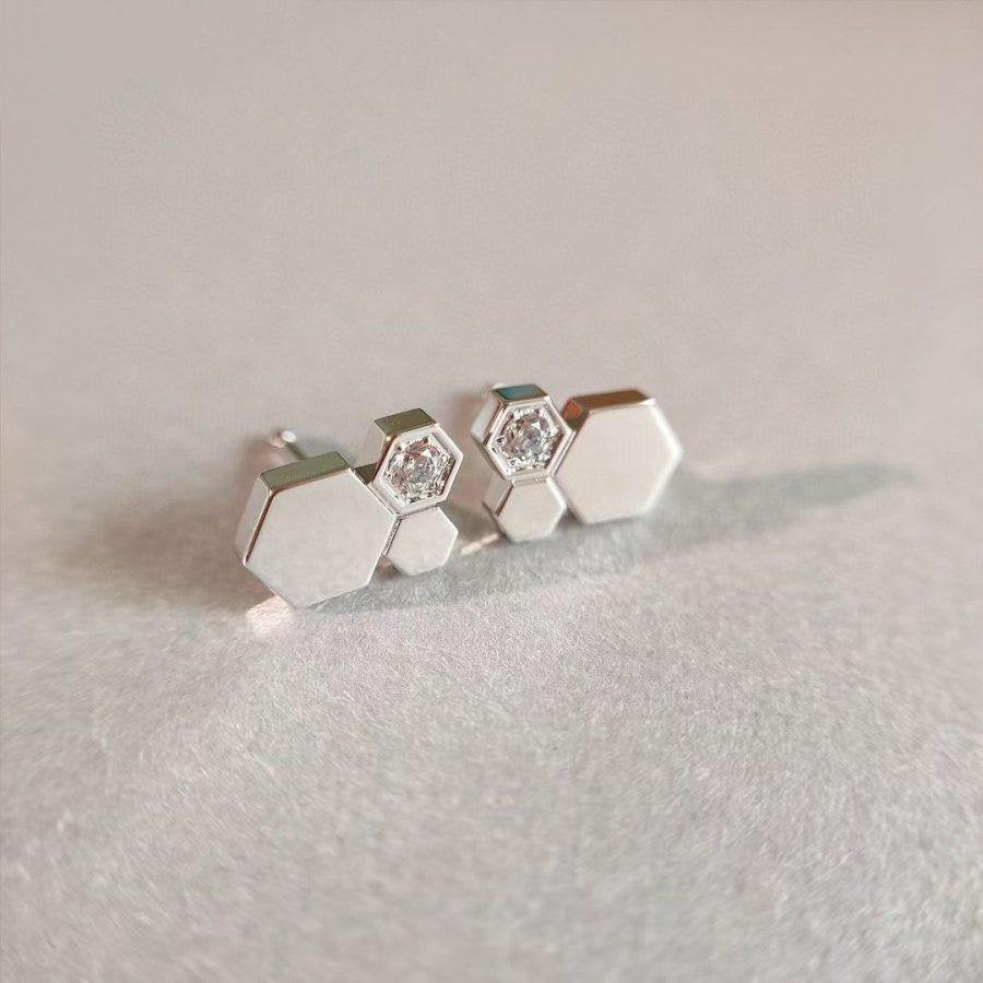 [Lunabriance]BEE LOVE SILVER DIAMOND EARRINGS