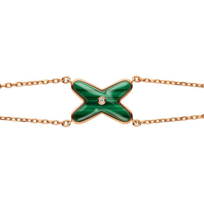 [Lunabriance]JEUX BRACELET MALACHITE PINK GOLD 1 DIAMOND